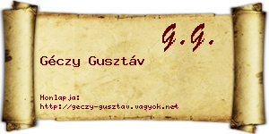 Géczy Gusztáv névjegykártya